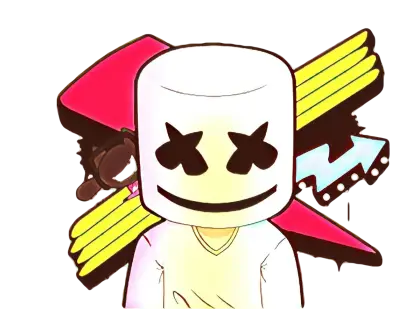Smiling Cartoon Face with Mask