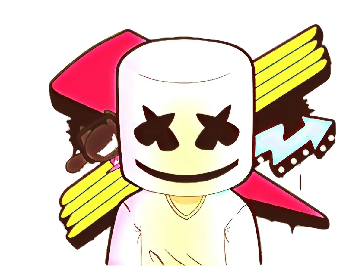 Smiling Cartoon Face with Mask