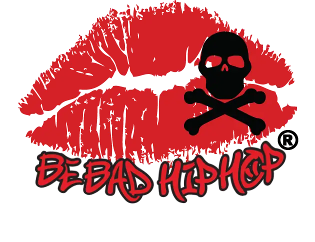 Be Bad Hip Hop Logo with Lip Print and Skull