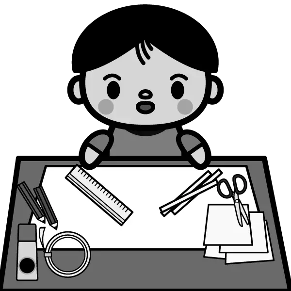 Child Drawing with Art Supplies