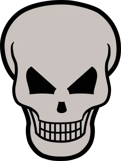 Angry Skull Illustration with Bold Expression