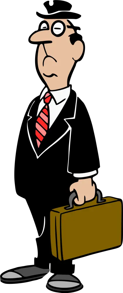 Cartoon Businessman Holding a Briefcase