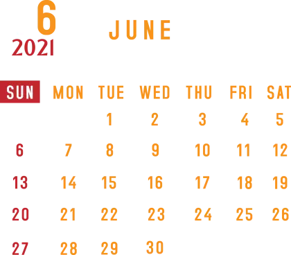 June 2021 Monthly Calendar Design