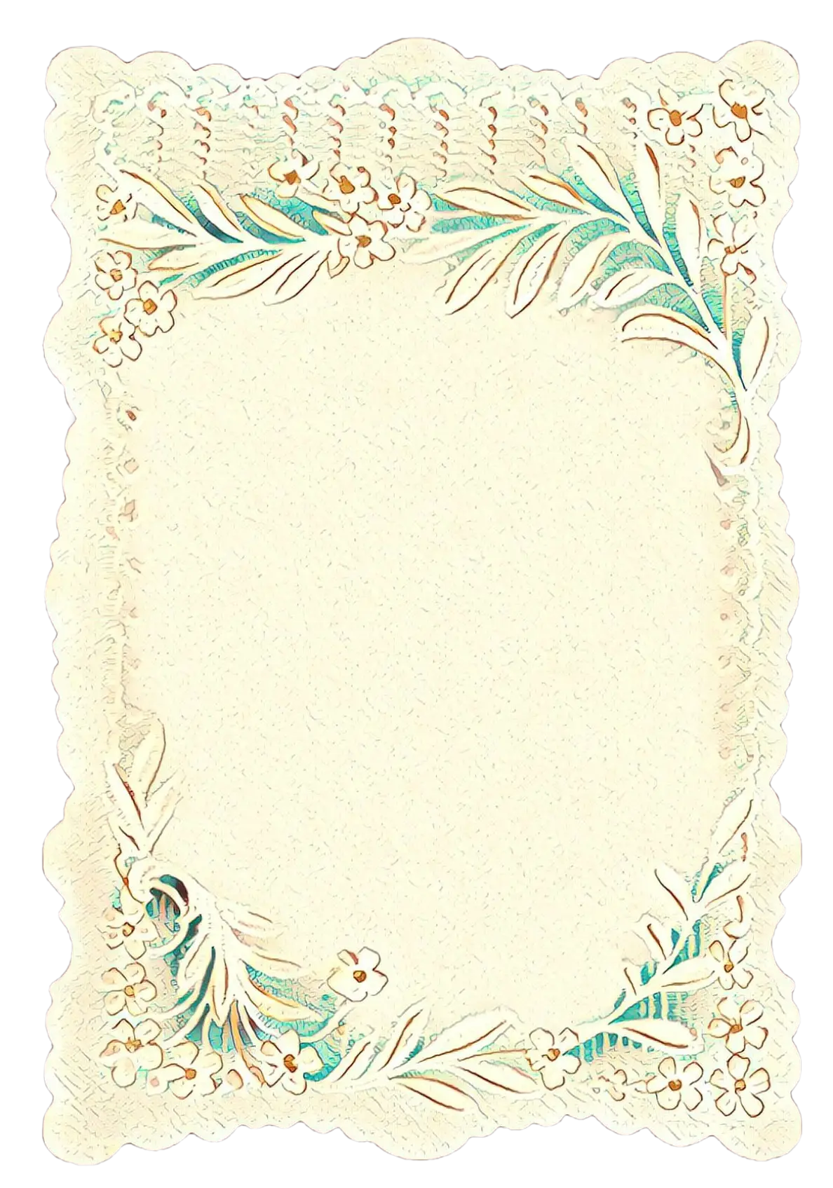 Vintage Floral Card with Elegant Border Design