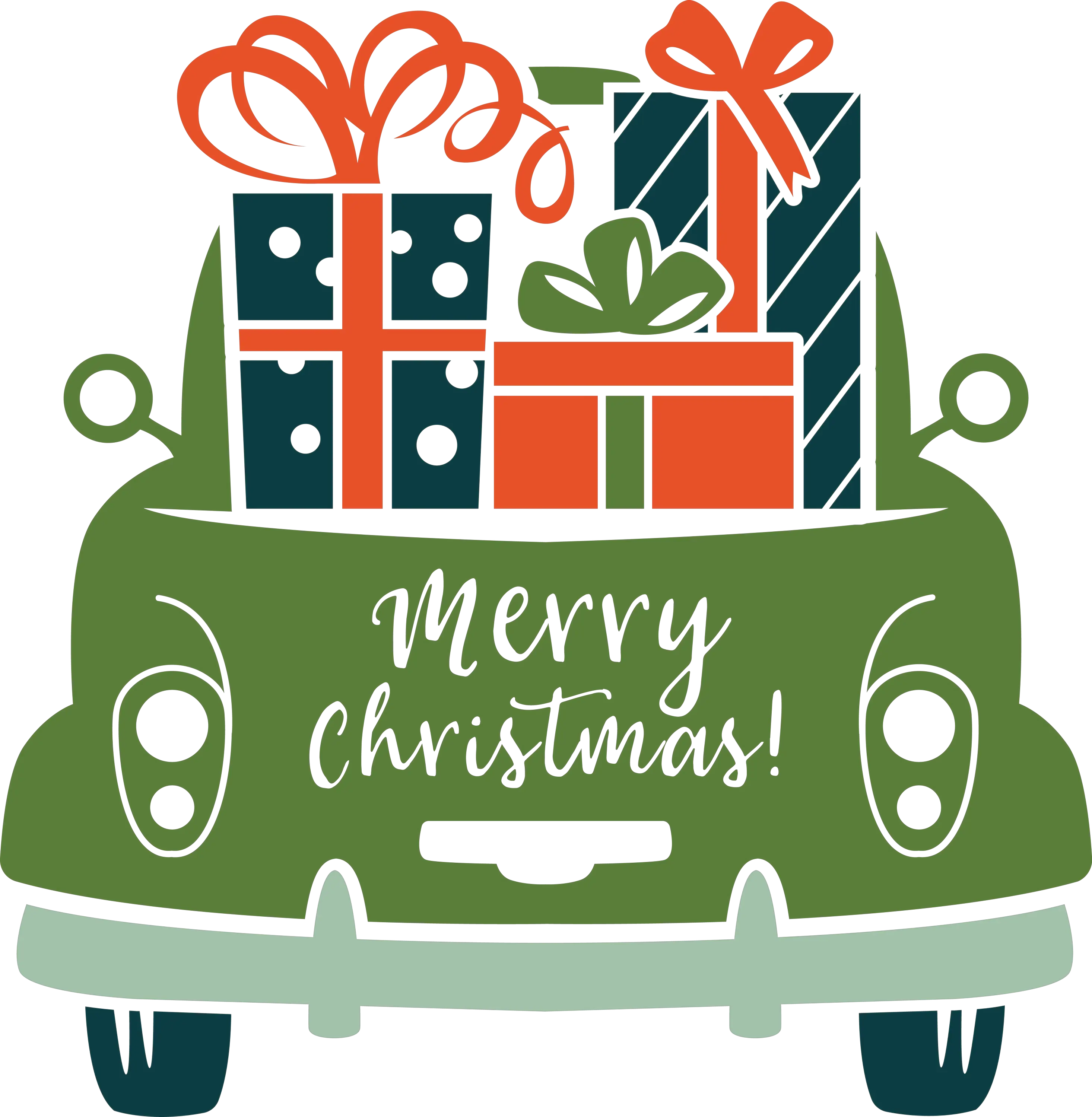 Christmas Gifts Loaded in a Car Illustration