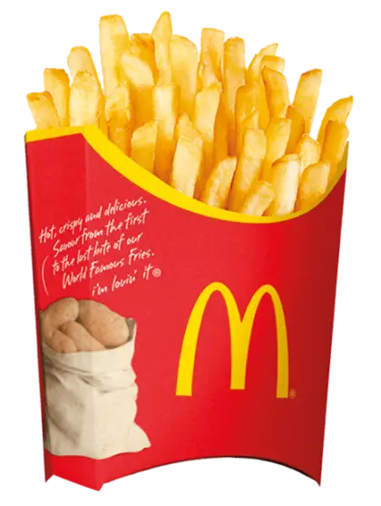 Fries in Branded Red Packaging