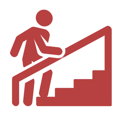 Person Climbing Stairs Symbol