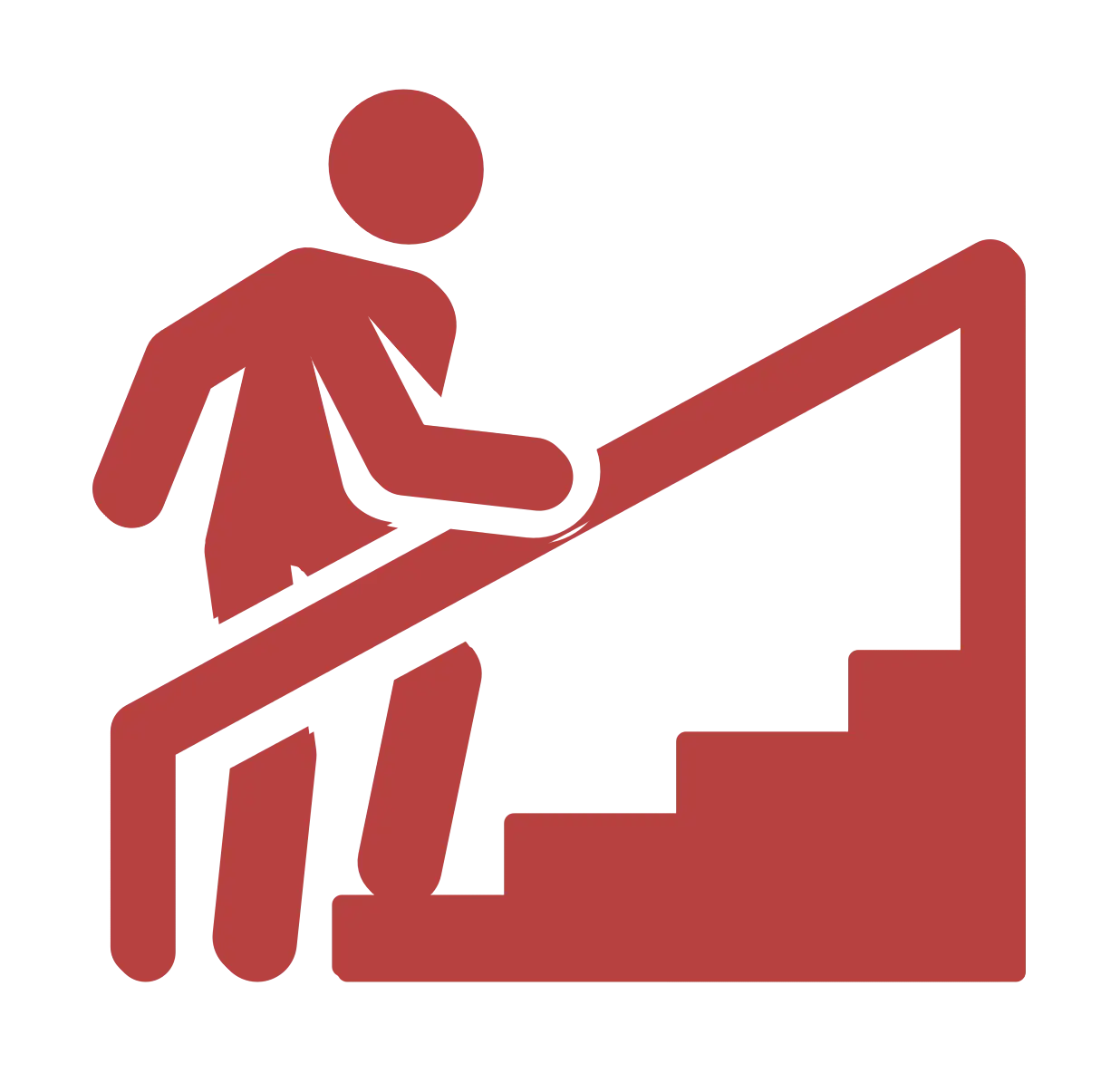 Person Climbing Stairs Symbol