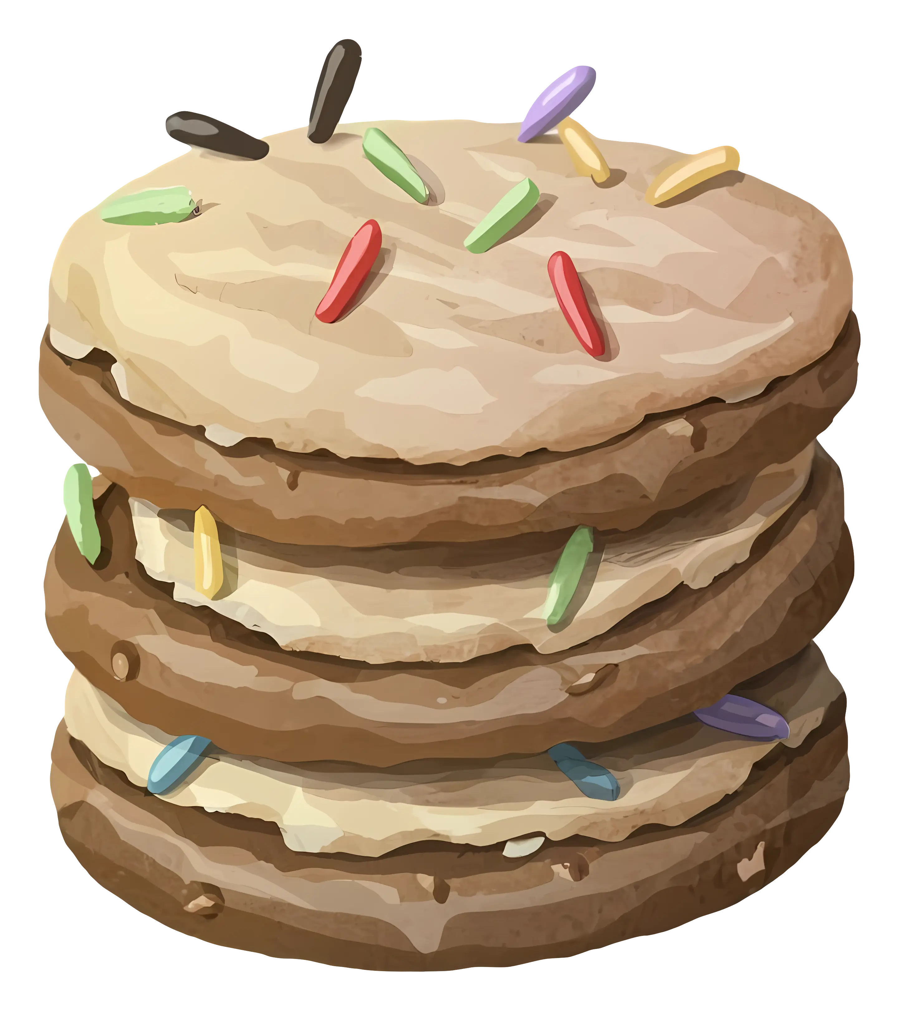 Stack of Cookies with Colorful Sprinkles