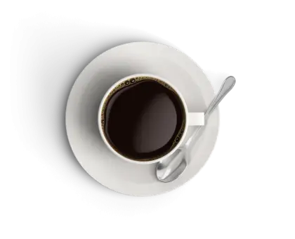 Top View of Coffee Cup with Spoon