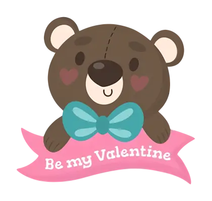 Valentine Bear with Bow