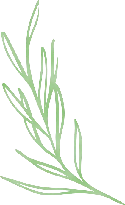 Light Green Leaf Branch Line Art