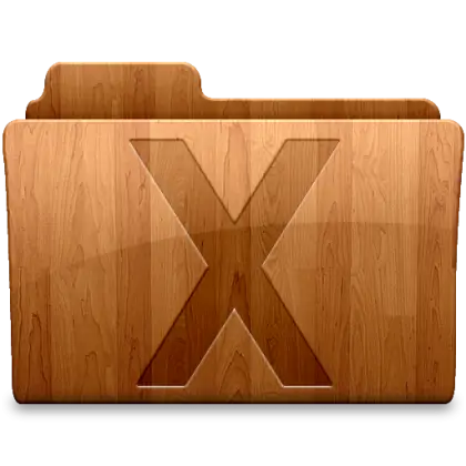 Wooden Folder with X Symbol Design