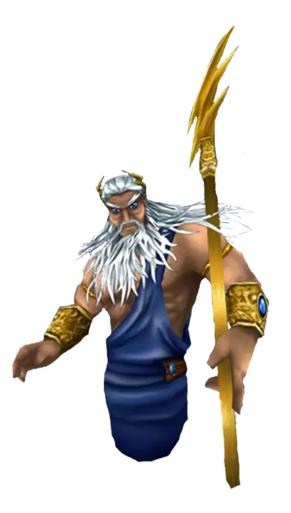 Mythical Zeus-like Character with Golden Trident