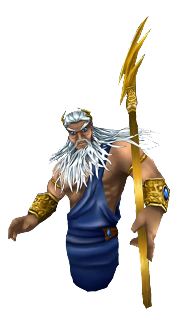 Mythical Zeus-like Character with Golden Trident