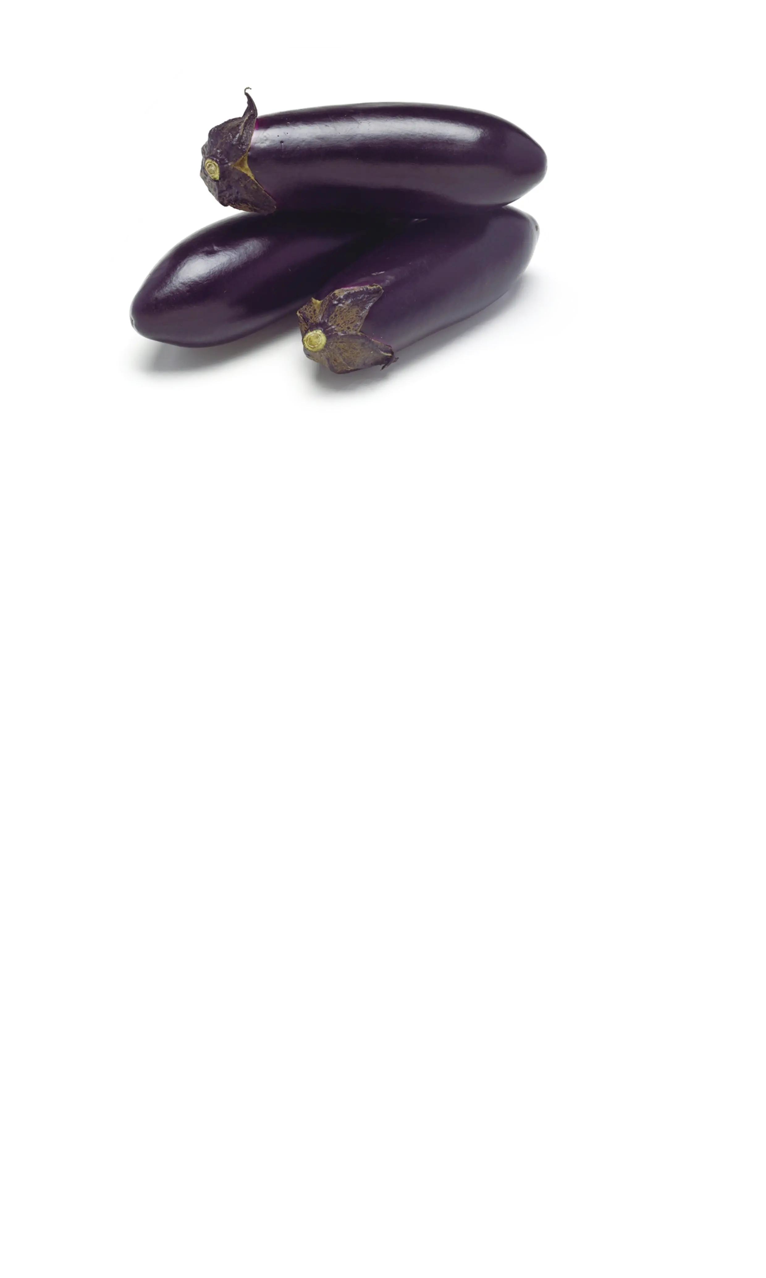 Fresh Eggplants on Transparent Background