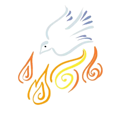 Dove and Flames Illustration Symbol