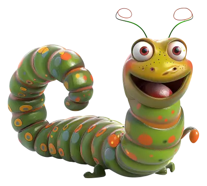 Colorful Cartoon Caterpillar