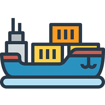 Cargo Ship with Containers Illustration