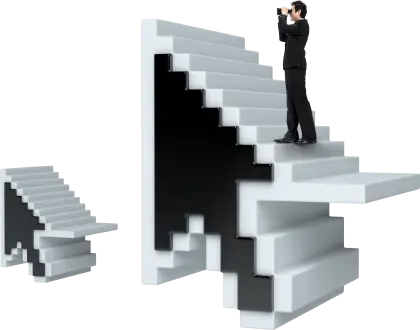 Digital Arrow Cursor with Stairs