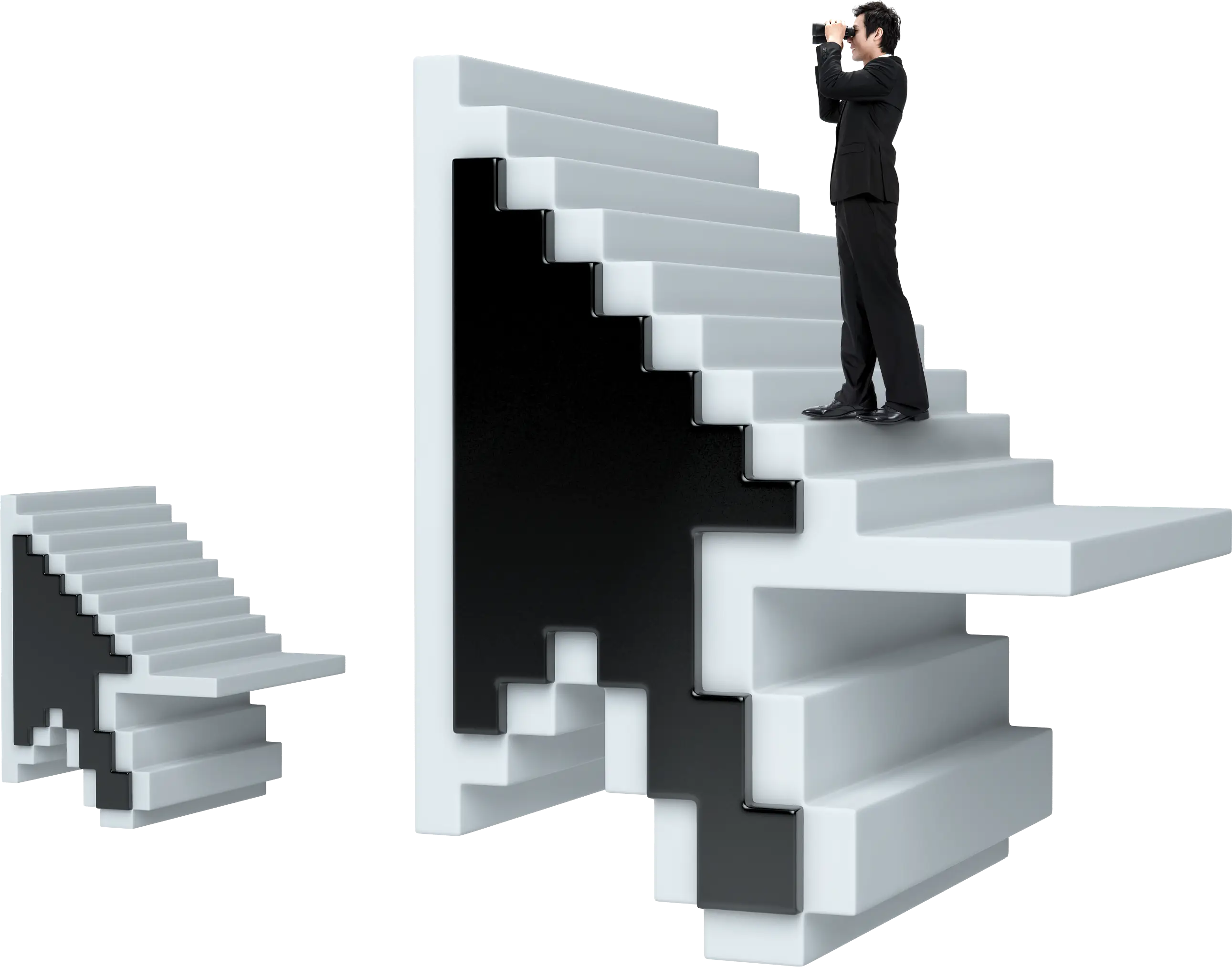 Digital Arrow Cursor with Stairs