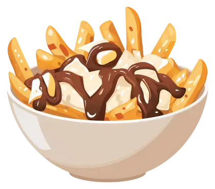 Classic Poutine Dish with Gravy and Cheese