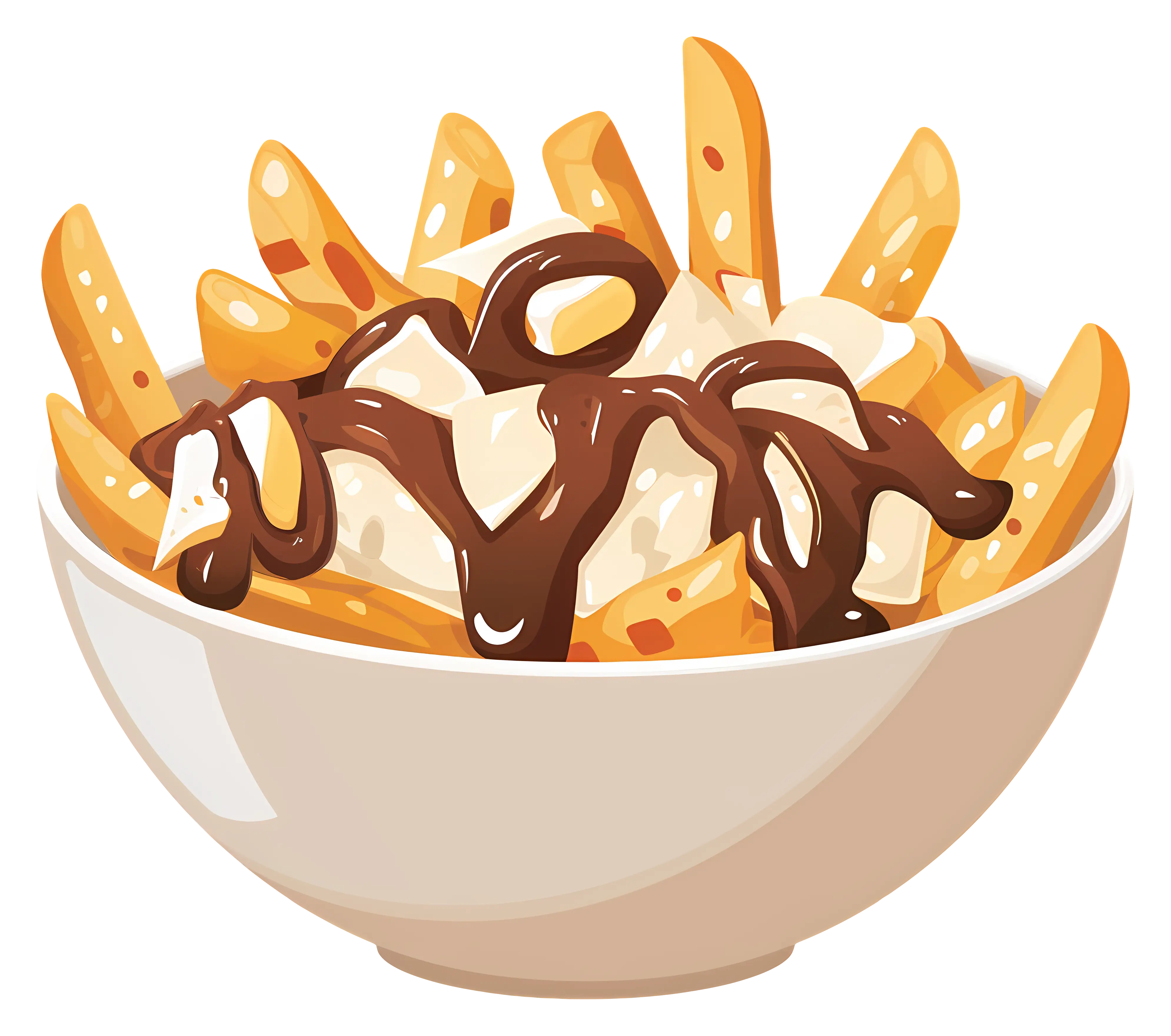 Classic Poutine Dish with Gravy and Cheese
