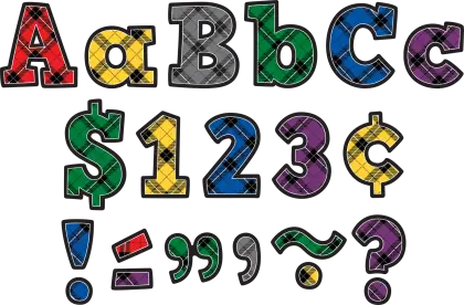 Colorful Plaid Alphabet and Symbols Set