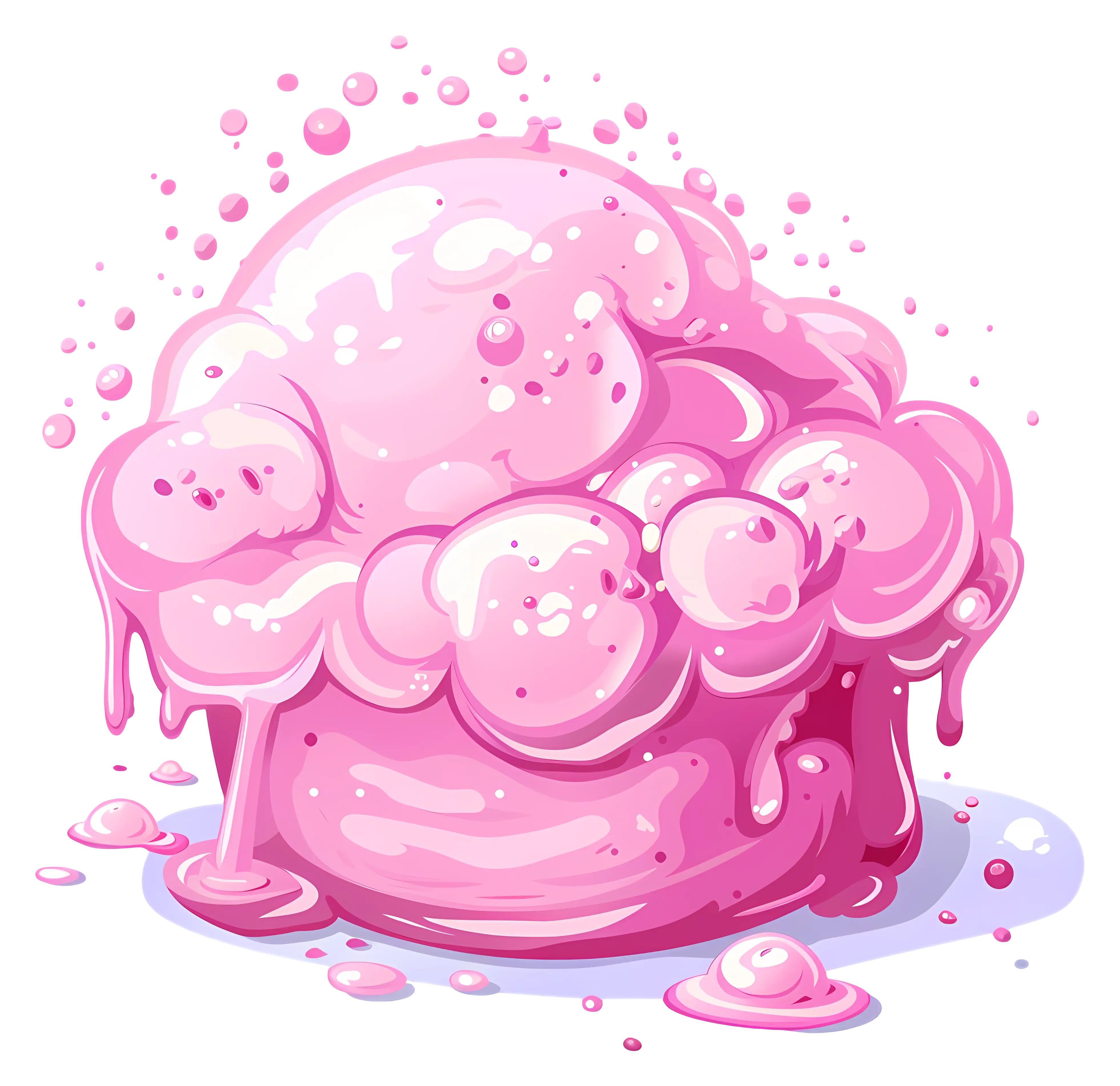 Pink Slime with Bubbles Illustration
