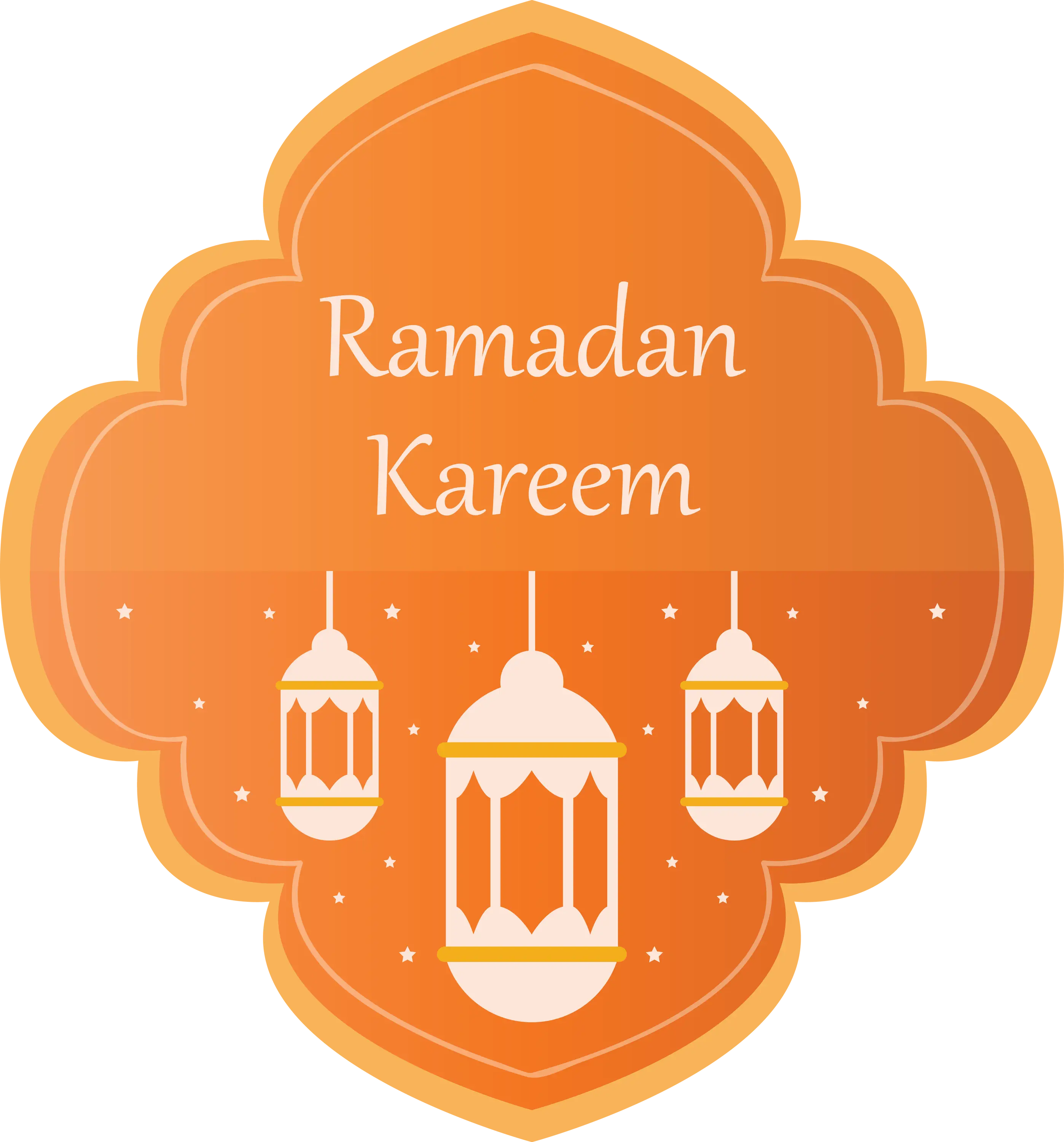 Ramadan Kareem Greeting with Lantern Illustration
