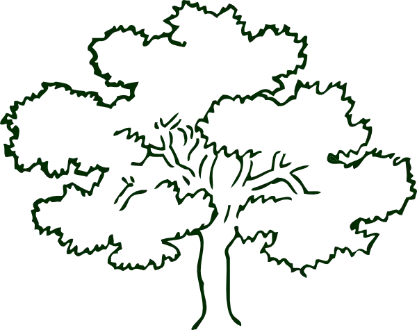 Illustrated Green Tree Outline