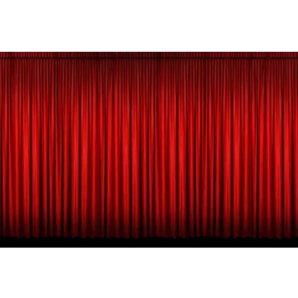 Red Theater Curtain in Front of a Stage
