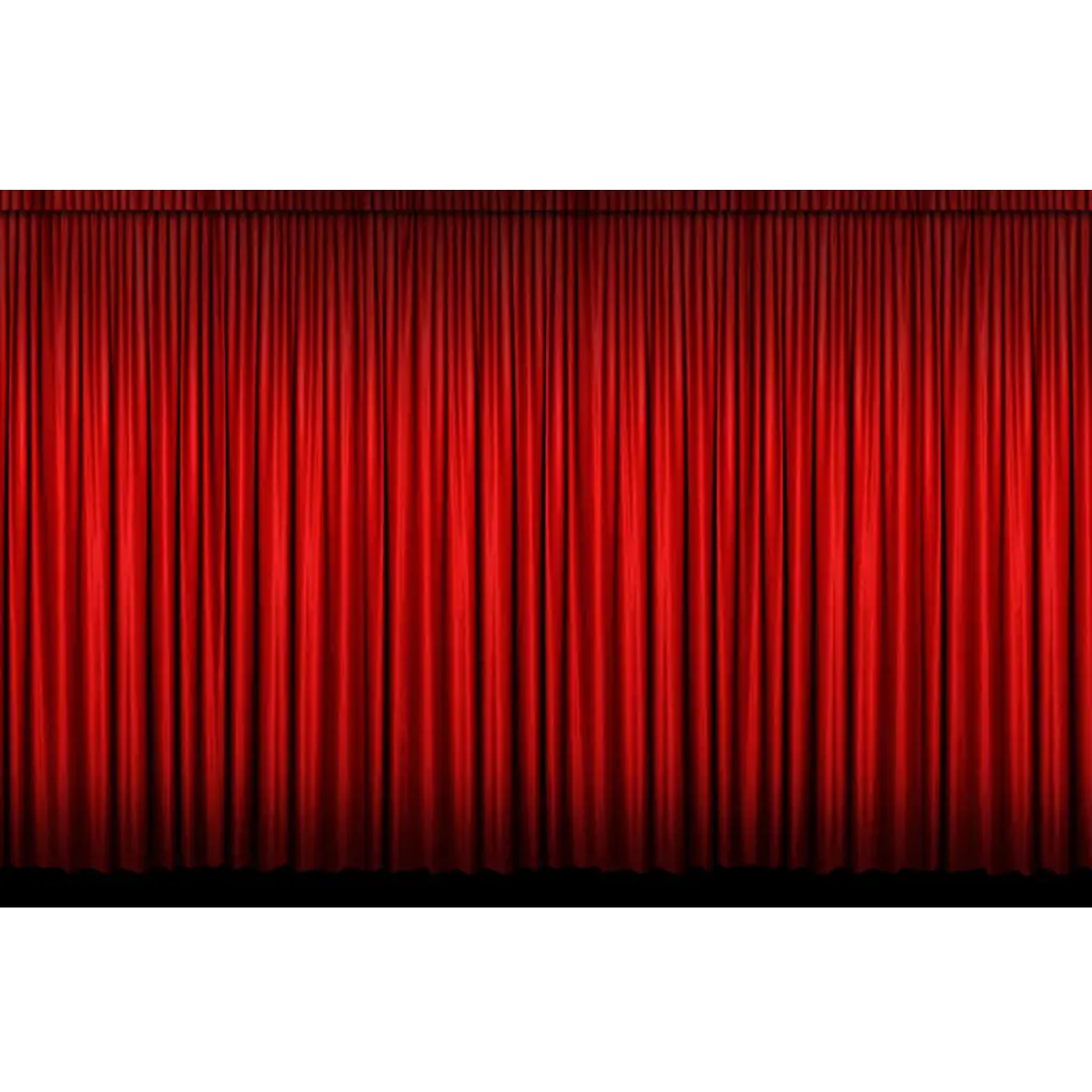 Red Theater Curtain in Front of a Stage