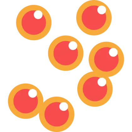 Red Circle Decorations in Abstract Style