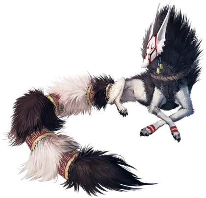 Mythical Fox-like Creature Illustration