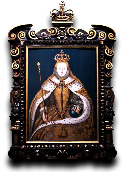 Regal Queen Portrait in Ornate Frame