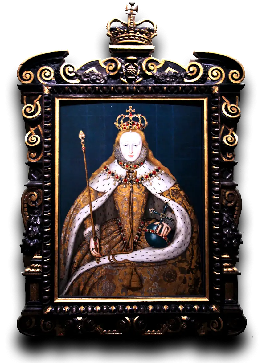 Regal Queen Portrait in Ornate Frame