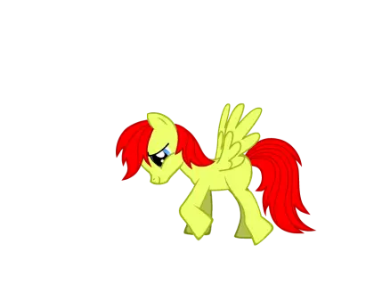 Yellow Cartoon Pony with Red Mane Design