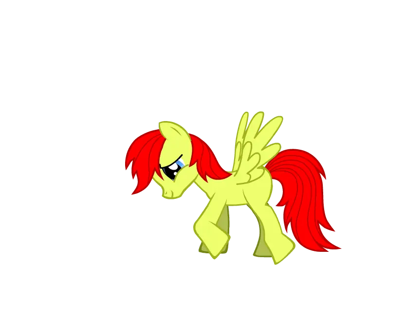 Yellow Cartoon Pony with Red Mane Design