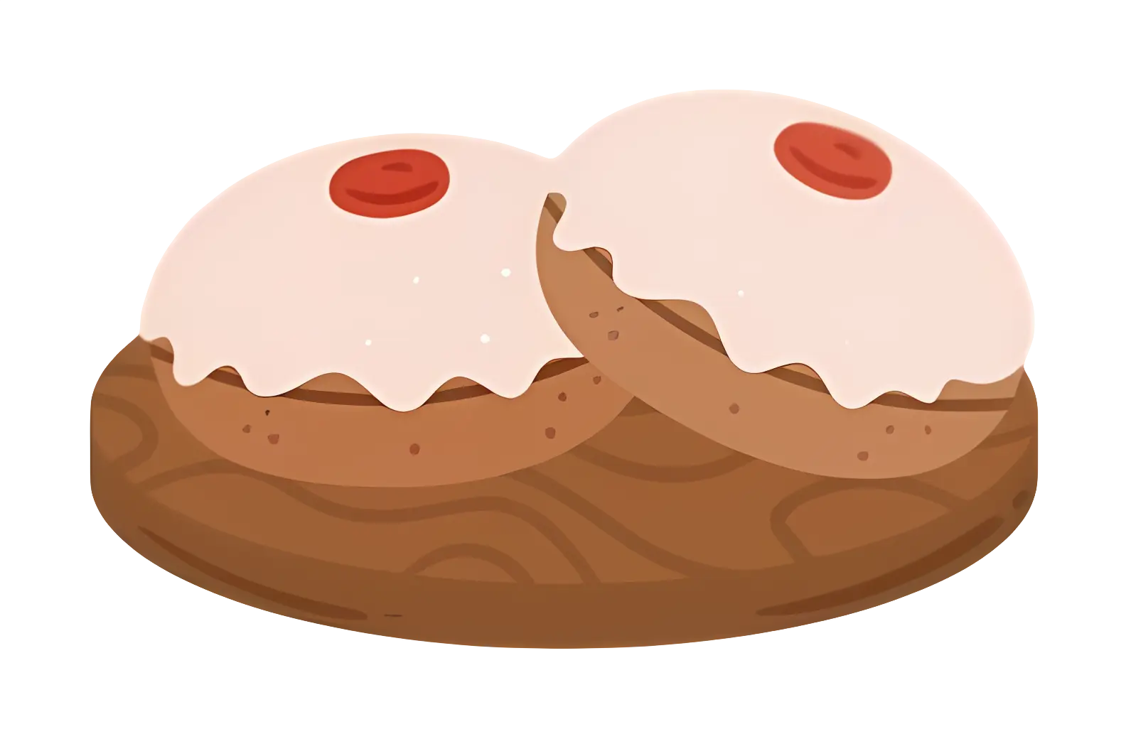 Iced Buns with Cherry Topping