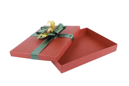 Open Red Gift Box with Ribbon