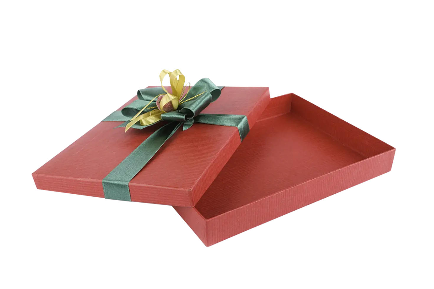 Open Red Gift Box with Ribbon