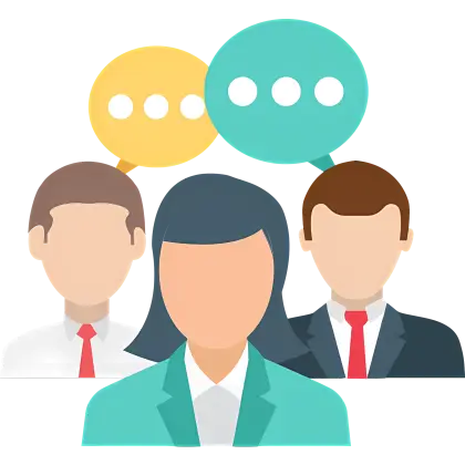 Business People Talking with Speech Bubbles
