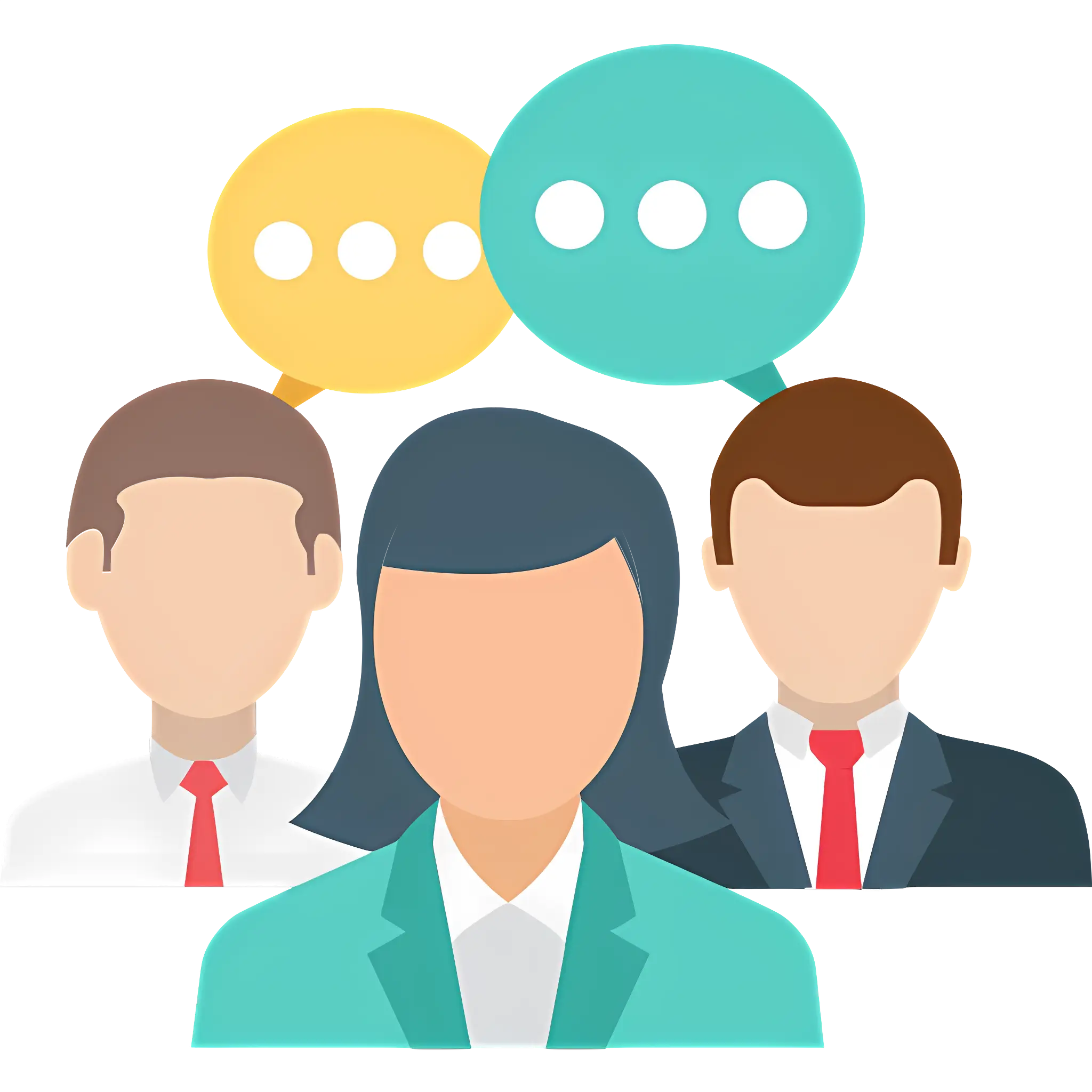 Business People Talking with Speech Bubbles