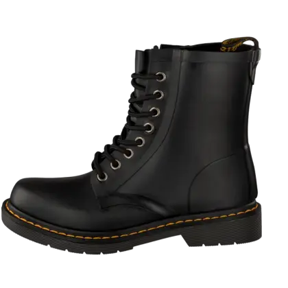 Black Lace-Up Leather Boot Design