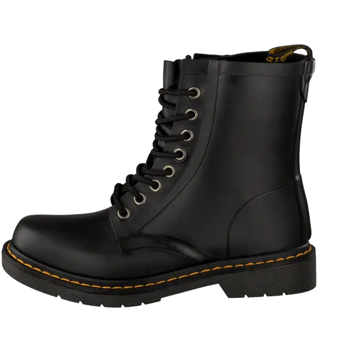 Black Lace-Up Leather Boot Design