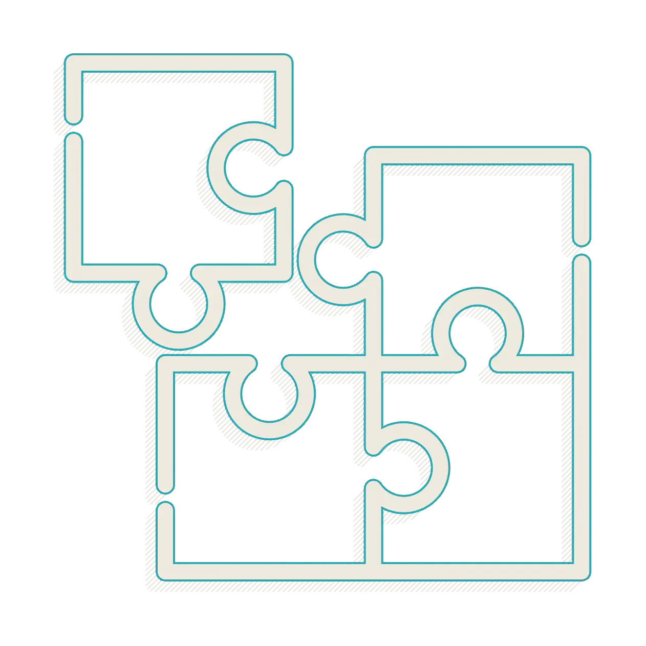 Puzzle Pieces Outline Illustration