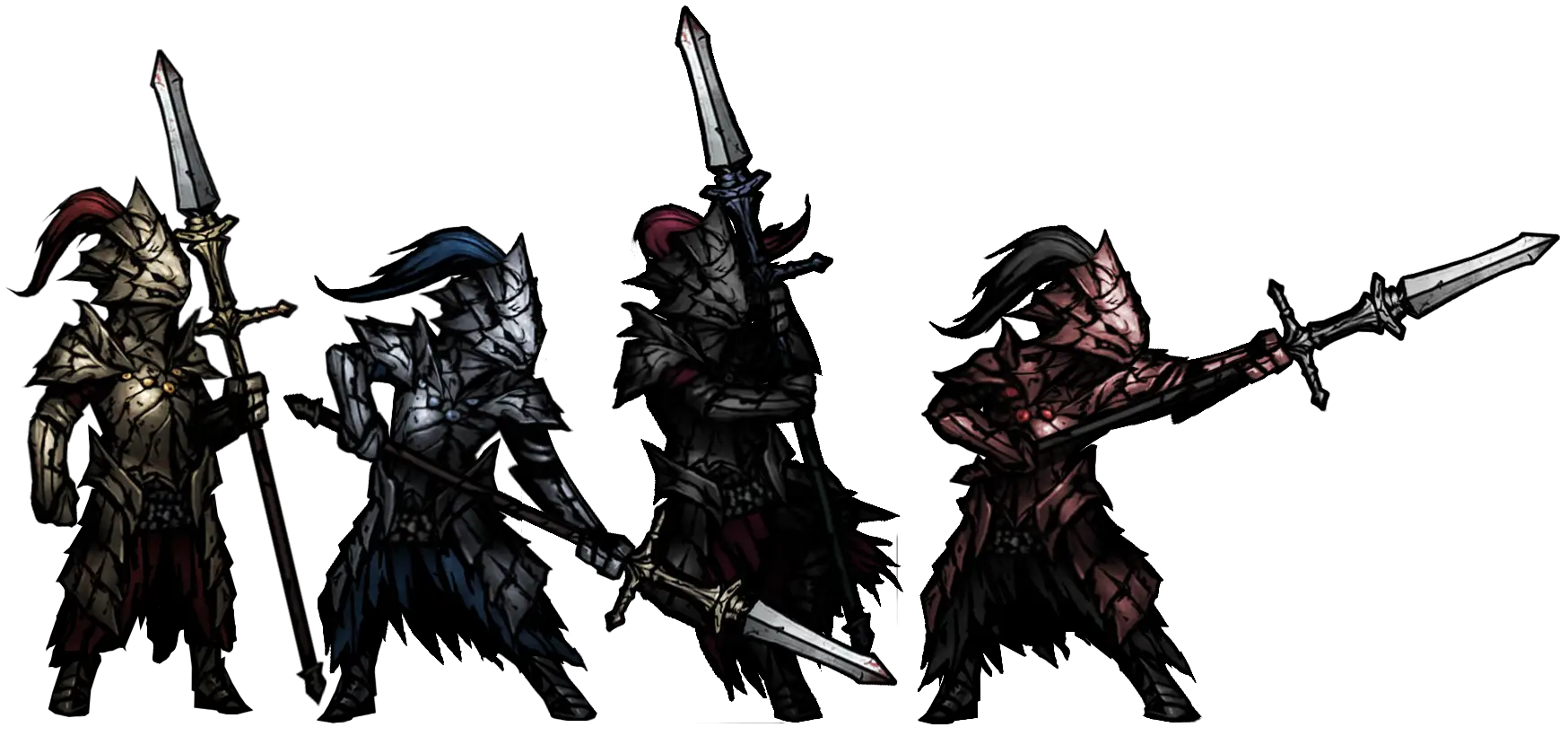 Armored Knights in Battle Stance
