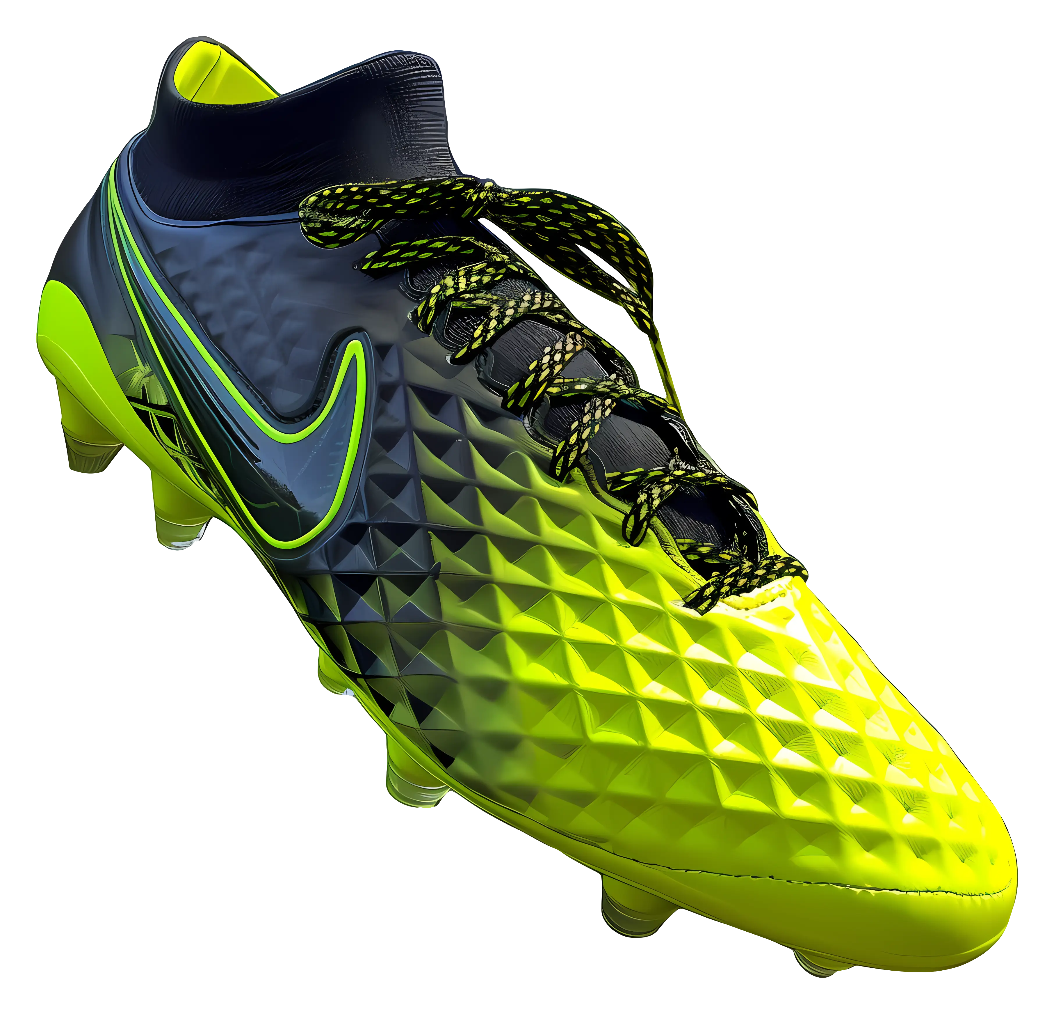 Yellow and Black Soccer Cleat for Sports