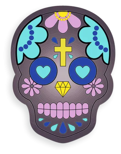 Colorful Sugar Skull for Dia de los Muertos